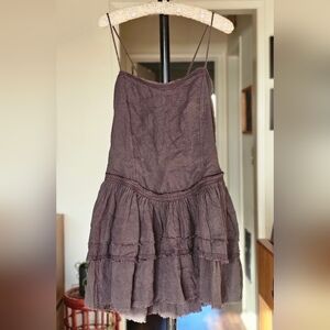 Kimchi Blue Grey Tiered Ruffle Mini Dress